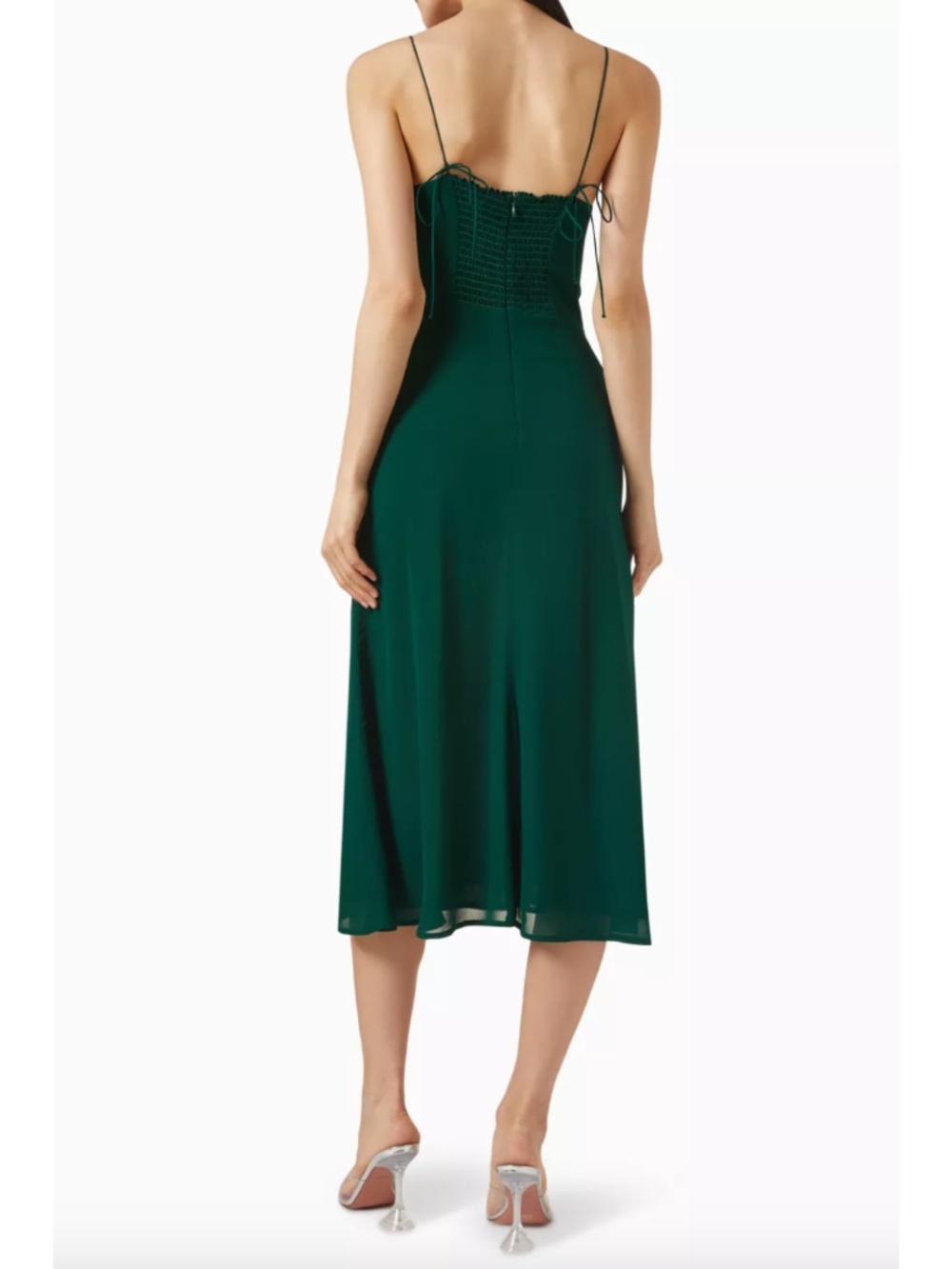 NEW Reformation Juliette Dress Emerald 2 - Picture 5 of 17